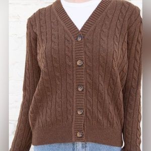 Brown Brandy Melville Button Up Brown Sweater